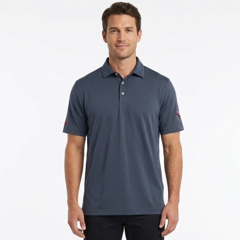 Peter Millar Summer Comfort Golf Polo Shirt Men's L Blue HHI Embroidered Logo
